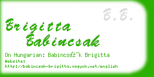 brigitta babincsak business card